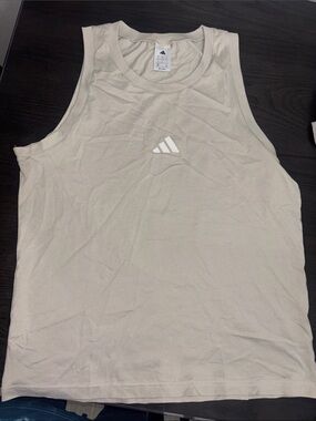 adidas Cream Tank Top with White Logo